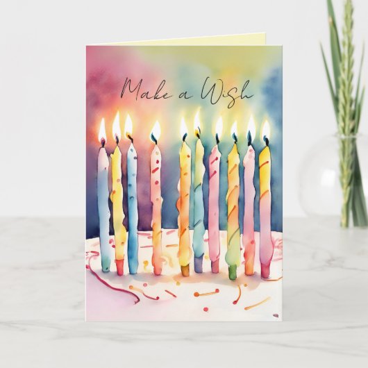 Carte Faire un voeu texte personnalisé Anniversaire (Devant)