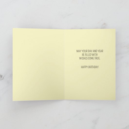 Carte Faire un voeu texte personnalisé Anniversaire (Intérieur)