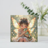 Carte Fairy and Dragon Ethereal Girl's Color Me Birthday (Debout devant)