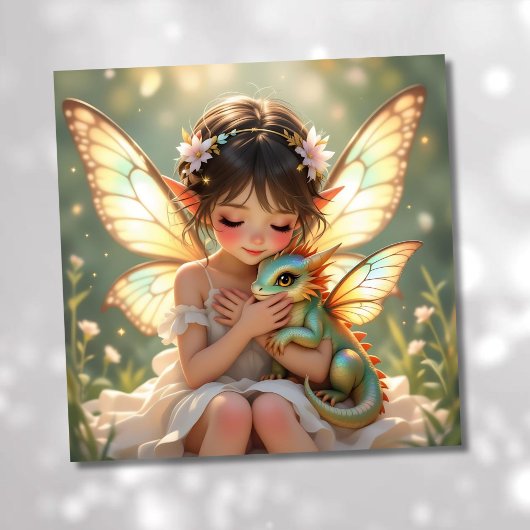 Carte Fairy and Dragon Ethereal Girl's Color Me Birthday