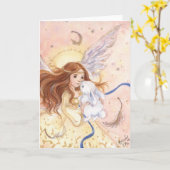 Carte "Fairy Angel & Bunny" (Fleur jaune)