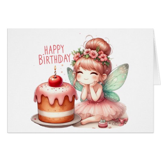 Carte Fairy Birday Card (Devant Horizontal)