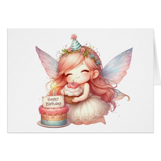 Carte Fairy Birday Card (Devant Horizontal)
