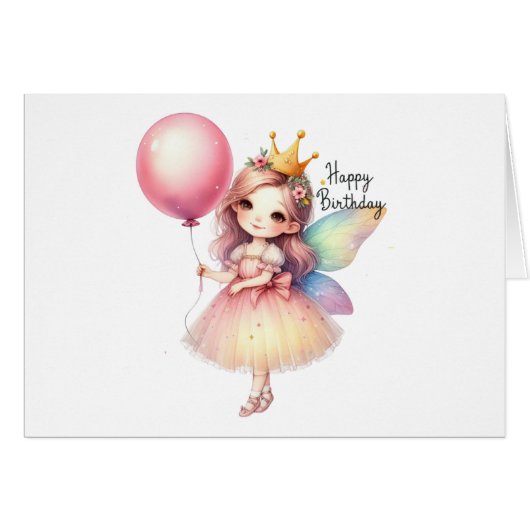 Carte Fairy Birday Card (Devant Horizontal)