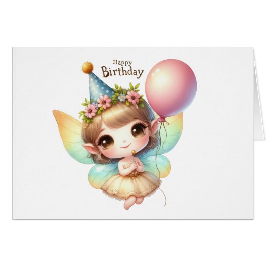 Carte Fairy Birday Card (Devant Horizontal)