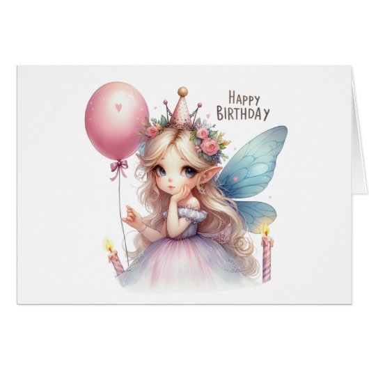 Carte Fairy Birday Card (Devant Horizontal)