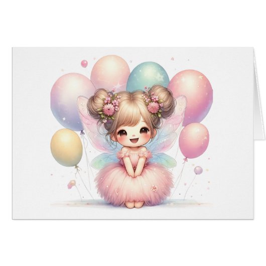Carte Fairy Birday Card (Devant Horizontal)