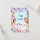 Carte Fairy Birthday Princess Fairy Joyeux anniversaire (Devant/Arrière en situation)
