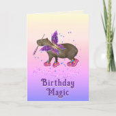 Carte Fairy Capybara Birthday Magic (Devant)