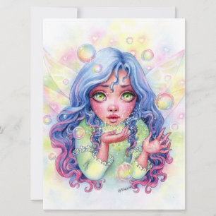 Carte Fairy Dust Cute Girl Imaginaire Bubbles Art Card