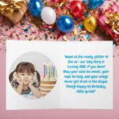 Carte Fairy First Photo Girly Salutation Anniversaire de