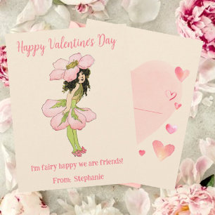 Carte Fairy Happy We are Friends Kids Valentines Day