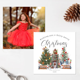 Carte Fairy Merry Christmas Woodland Forest Photo
