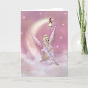 Carte Fairy on the Moon - Fantasy Greeting Card
