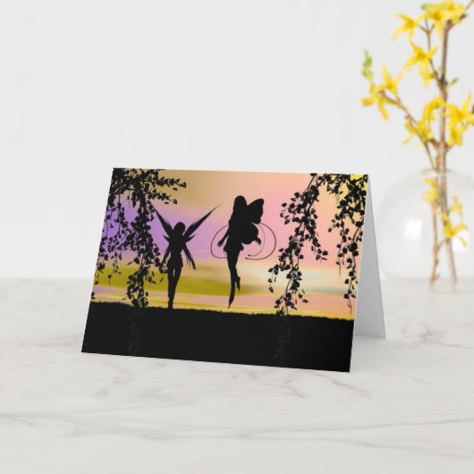 Carte Fairy Sisters (Fleur jaune)