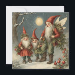 Carte Fairy Tale Christmas Gnome Family in Winter Forest<br><div class="desc">Illustration du conte de fées de Noël</div>