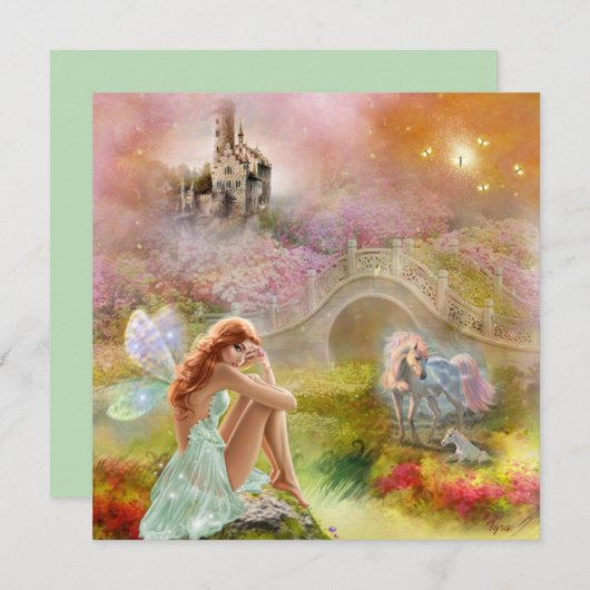Carte Fairy & Unicorn Fairytale Castle (Devant / Derrière)
