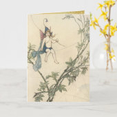 Carte Fairy vintage et Spiderweb (Fleur jaune)