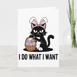 Carte Fais ce que je veux Chat noir vintage drôle Chat d