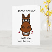 Carte Fais le cheval avec moi, Saint-Valentin Cheval (Fleur jaune)