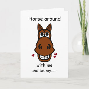 Carte Fais le cheval avec moi, Saint-Valentin Cheval
