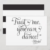 Carte Fais-moi confiance, tu sais danser - Alcool , Panc (Devant / Derrière)