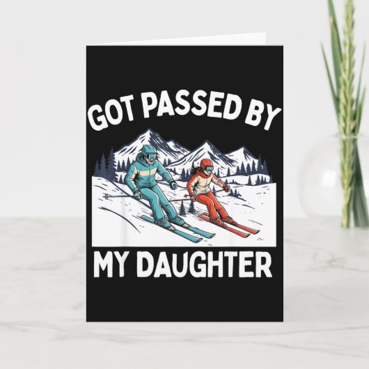 Carte Fais Pédalé Par Ma Fille Drôle De Ski _20 (Devant)