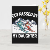 Carte Fais Pédalé Par Ma Fille Drôle De Ski _20 (Fleur jaune)