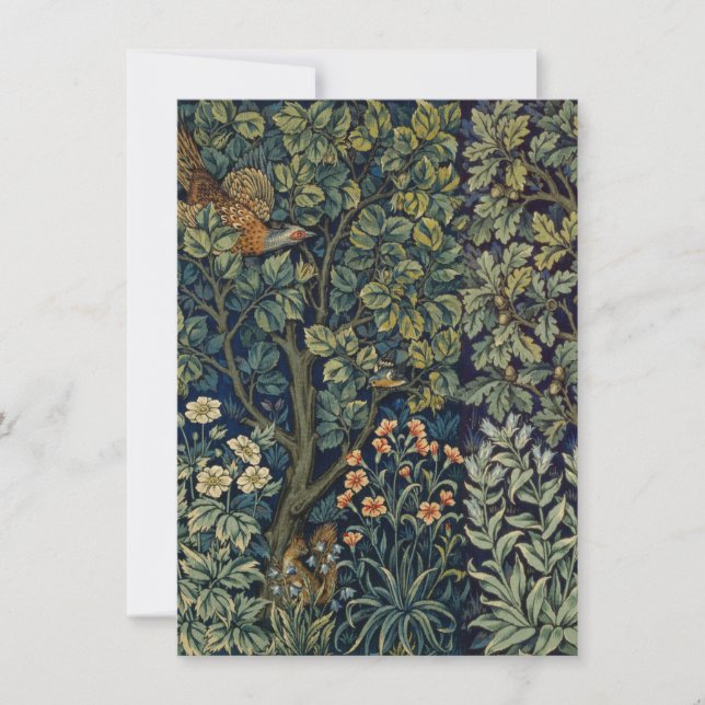 Carte Faisan d'arbre boisé William Morris (Devant)