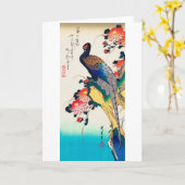 Carte Faisan et chrysanthème, Hiroshige, Ukiyo-e (Fleur jaune)