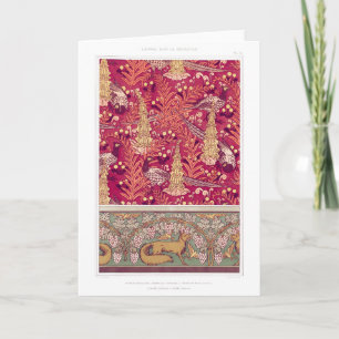 Carte Faisan renard Art nouveau Foxglove verneuil