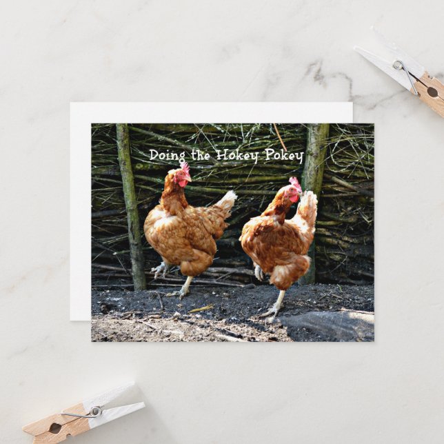 Carte Faisant le Hokey Pokey,  (Devant/Arrière en situation)