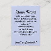 Carte faisante le ménage de promo de nettoyage de (Dos)