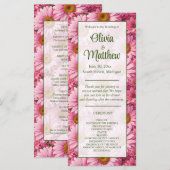 Carte Faisceaux rose rose printanière rose pâle margueri (Devant / Derrière)