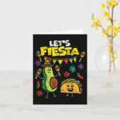 Carte Faisons de Fiesta Taco Avocado Funny Cinco De Mayo (Fleur jaune)