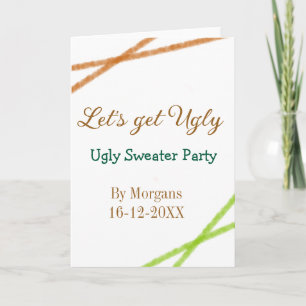 Carte Faisons de Noël un Partyorange de pull moche