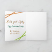 Carte Faisons de Noël un Partyorange de pull moche (Intérieur)