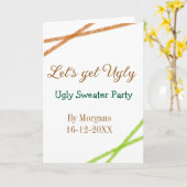 Carte Faisons de Noël un Partyorange de pull moche (Fleur jaune)