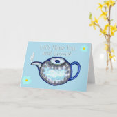 Carte Faisons du thé et des commérages ! (Fleur jaune)