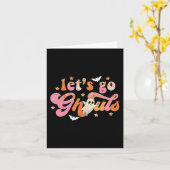 Carte Faisons Gouls mignon Ghost Boo Fun Halloween Femme (Fleur jaune)