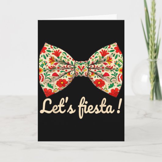 Carte Faisons la fête cinq mai coquette bow mignonne (Devant)