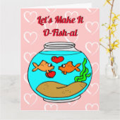 Carte Faisons-le O-Fish-Al Funny Mignonne Valentine Pun (Fleur jaune)