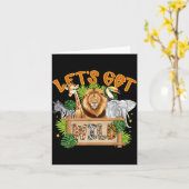 Carte Faisons les Fous Animaux de Zoo Faune Animale Fête (Fleur jaune)