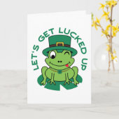 Carte Faisons monter la chance Grenouille Saint-Patrick  (Fleur jaune)