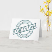 Carte Fait en 1944 autour de la salutation de logo de (Fleur jaune)