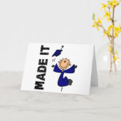 Carte FAIT LUI le chiffre obtention du diplôme de bâton (Fleur jaune)