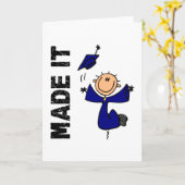 Carte FAIT LUI le chiffre obtention du diplôme de bâton (Fleur jaune)