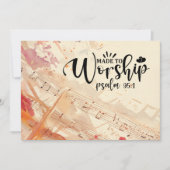 Carte Fait pour adorer Citation chrétienne Psaume 95:1 B (Devant)