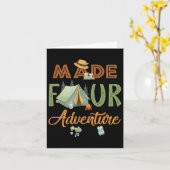 Carte Fait quatre aventure 4e anniversaire camping thème (Fleur jaune)