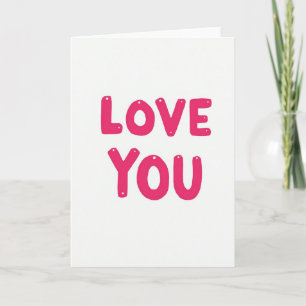Carte faite main Fuchsia Love You